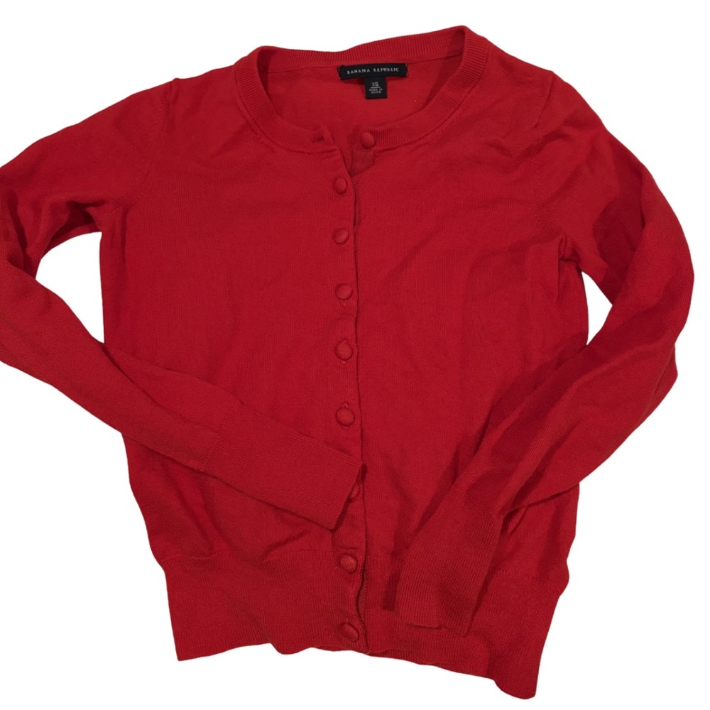 Banana Republic red merino wool-blend sweater